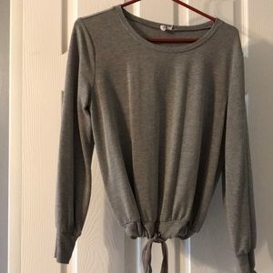 Long sleeve cinched waist sweatshirt